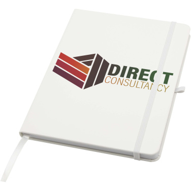 Logo trade promotional products image of: Teak A5 recycled hard cover notebook with lined pages