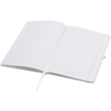 Logo trade corporate gifts image of: Teak A5 recycled hard cover notebook with lined pages