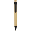 Rattan bamboo and recycled plastic ballpoint pen (black ink), Solid black