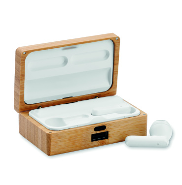 Logotrade corporate gift picture of: TWS earbuds in bamboo case