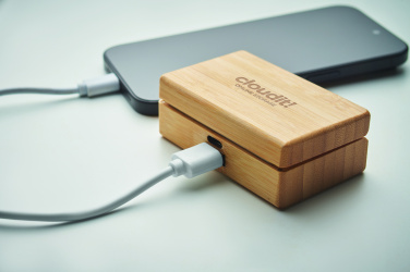 Logotrade promotional giveaway picture of: TWS earbuds in bamboo case