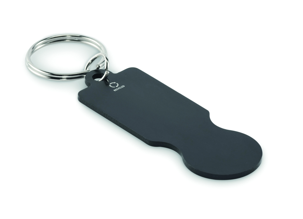 Logo trade advertising products image of: Key ring with trolley token