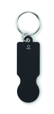 Logo trade promotional merchandise picture of: Key ring with trolley token