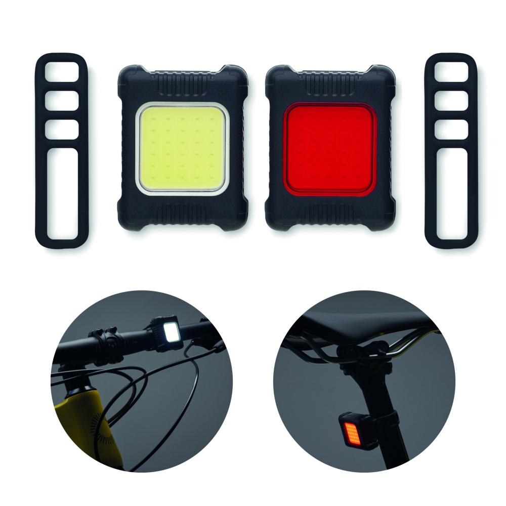 Logo trade corporate gifts image of: Rechargeable bike light set