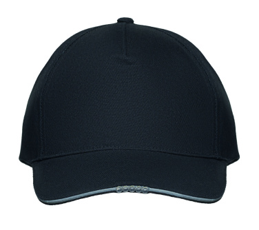 Logo trade promotional giveaways image of: 5 panel LED cotton cap 220gr/m²