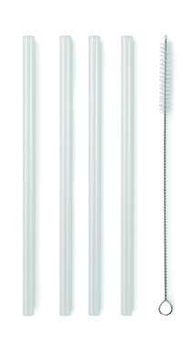 Logo trade corporate gift photo of: 4 reusable glass straws