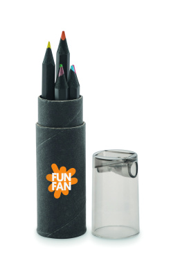 Logo trade promotional gifts picture of: 6 black colouring pencils