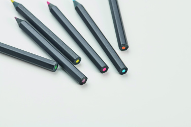 Logo trade promotional gift photo of: 6 black colouring pencils