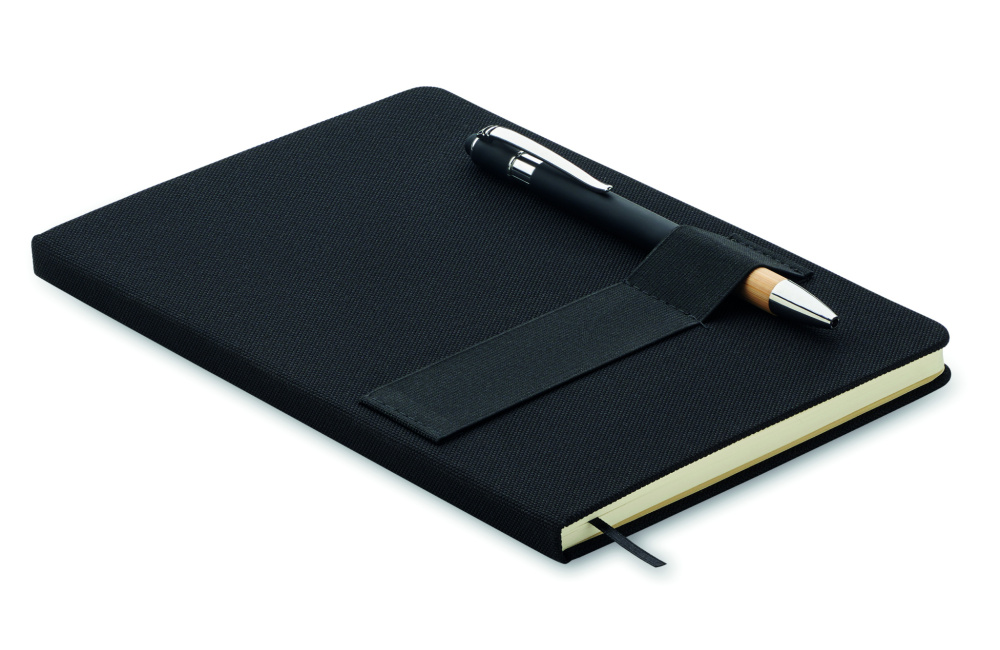 Logo trade promotional items image of: A5 RPET notebook with pen