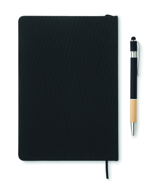 Logo trade promotional giveaways image of: A5 RPET notebook with pen