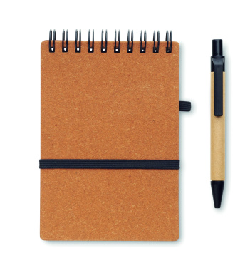 Logo trade promotional giveaways image of: Recycled notebook with ball pen