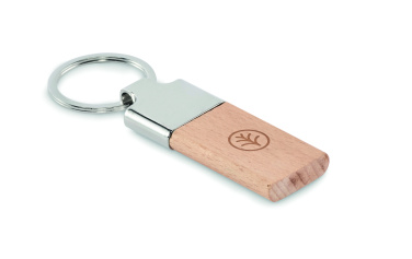 Logo trade promotional products picture of: Key ring with rubber wood