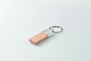 Logo trade promotional items image of: Key ring with rubber wood