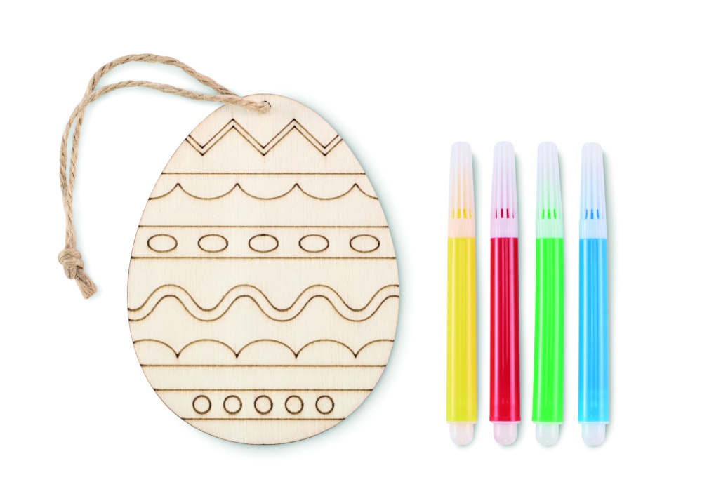 Logotrade promotional giveaway picture of: Wooden egg painting set