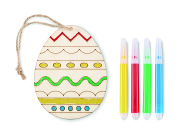 Logo trade business gift photo of: Wooden egg painting set