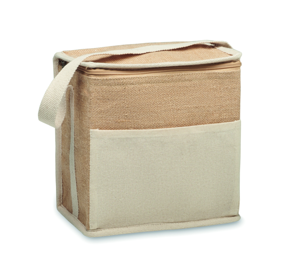 Logo trade promotional gifts picture of: Jute and canvas cooler bag 3L