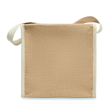 Logo trade corporate gifts picture of: Jute and canvas cooler bag 3L