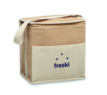 Logo trade promotional merchandise photo of: Jute and canvas cooler bag 3L