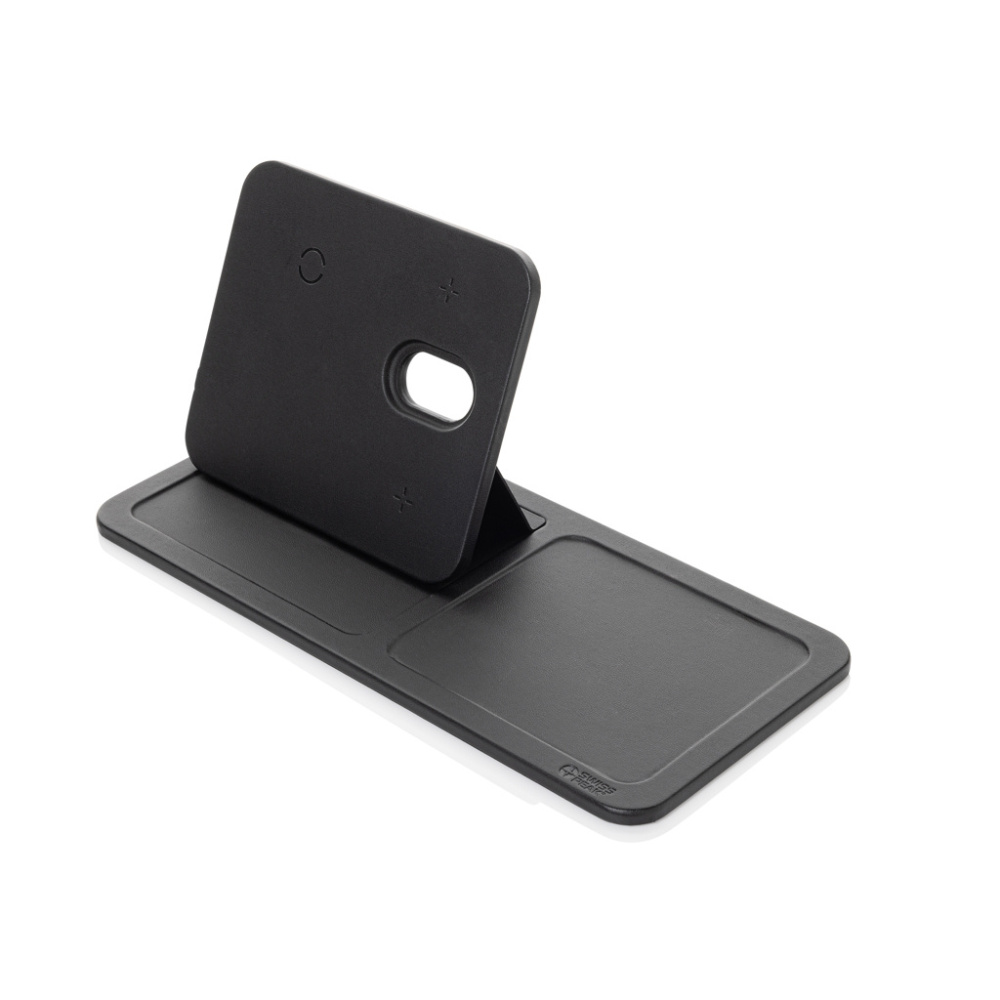 Logotrade corporate gift image of: Swiss Peak 3 in 1 RCS recycled PU wireless charger desk tray