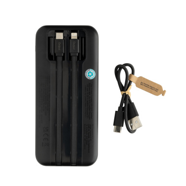 Logotrade advertising product image of: Turbopack RCS rplastic powerbank 10.000 integrated cables