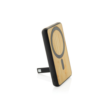 Logo trade promotional products picture of: Zen RCS rplastic 5000 mah 5W magnetic bamboo powerbank