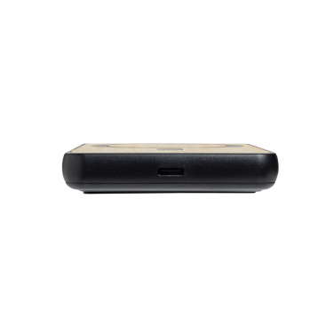 Logo trade promotional gifts image of: Zen RCS rplastic 5000 mah 5W magnetic bamboo powerbank