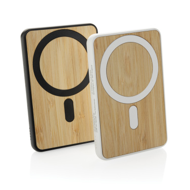 Logo trade promotional giveaway photo of: Zen RCS rplastic 5000 mah 5W magnetic bamboo powerbank