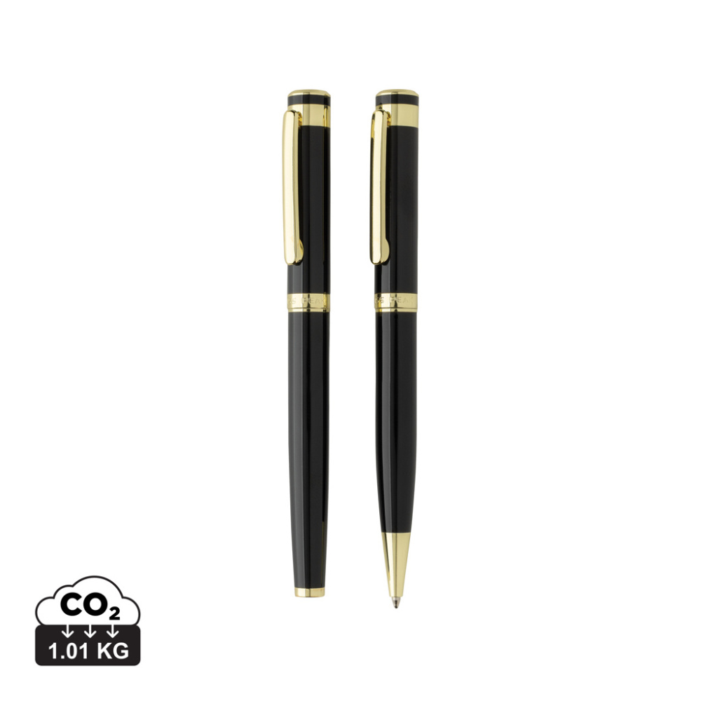 Logotrade corporate gift picture of: Swiss Peak Luca RCS recycled brass deluxe pen set