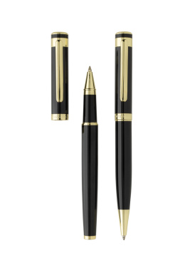 Logo trade promotional merchandise picture of: Swiss Peak Luca RCS recycled brass deluxe pen set