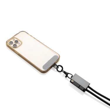 Logotrade promotional giveaway image of: Terra RCS recycled PET phone cord with dual charge cable