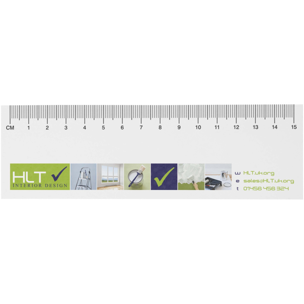 Logotrade promotional item image of: Sticky-Mate® recycled sticky notes with printed 15 cm ruler