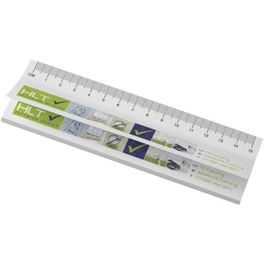 Logo trade promotional item photo of: Sticky-Mate® recycled sticky notes with printed 15 cm ruler