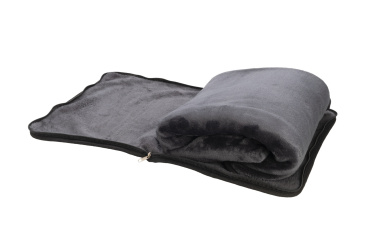 Logotrade promotional gift picture of: Blanket and pillow 2 in 1 AMIATA Schwarzwolf