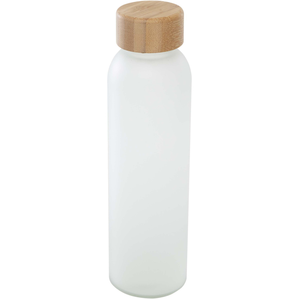 Logo trade promotional merchandise photo of: Lume 500 ml matte soda lime glass bottle with bamboo lid