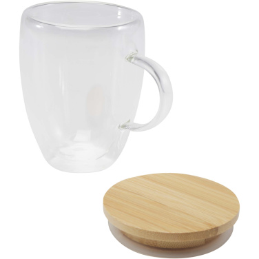 Logo trade promotional gifts picture of: Leona 350 ml glass cup with bamboo lid