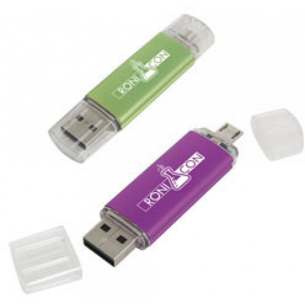 Logo trade advertising products image of: Metal and plastic OTG USB stick