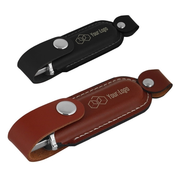 Logotrade promotional item image of: Leather USB stick