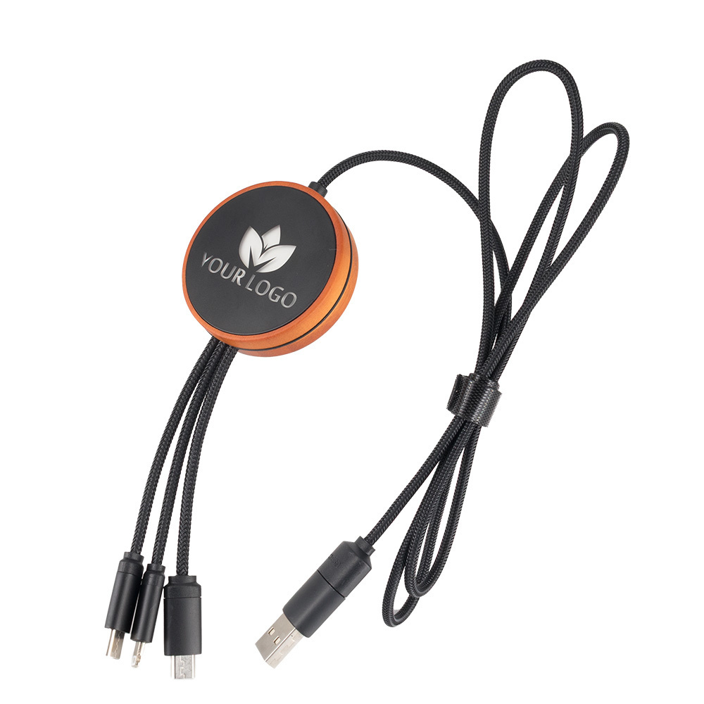 Logo trade promotional gifts image of: Big cable 4in1 with illuminated logo - i5w
