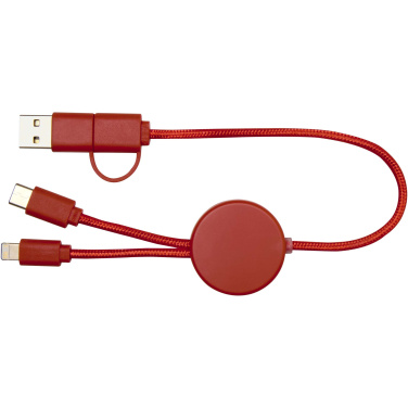 Logotrade promotional merchandise image of: Citala 5-in-1 recycled plastic 30 cm data sync and 27W fast charge cable