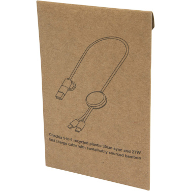 Logo trade promotional gifts image of: Citala 5-in-1 recycled plastic 30 cm data sync and 27W fast charge cable