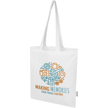 Logo trade promotional merchandise photo of: Madras Blend 140 g/m² GRS recycled cotton tote bag 7L