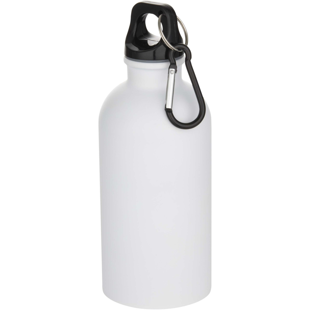 Logo trade advertising products picture of: Oregon 400 ml matte RCS recycled single wall stainless steel water bottle with carabiner