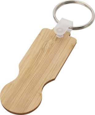 Logo trade promotional gifts picture of: Ronan bamboo trolley keychain