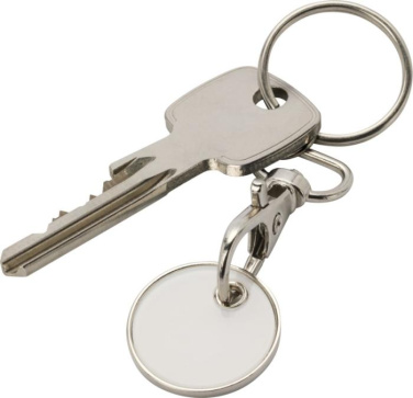 Logo trade promotional items image of: Rory keyring with trolley coin