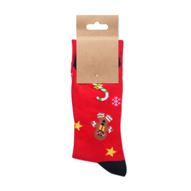 Logo trade promotional giveaways image of: Pair of Christmas socks M