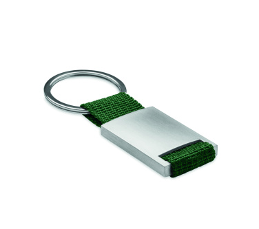 Logo trade business gifts image of: Metal rectangular key ring Espoo