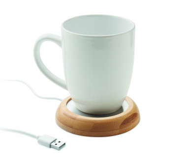 Logotrade business gift image of: Bamboo mug warmer with USB