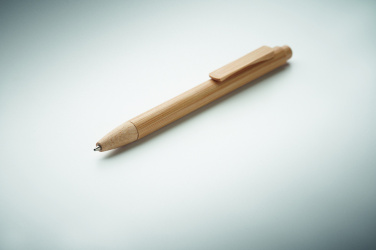 Logo trade promotional giveaways picture of: Bamboo automatic ball pen