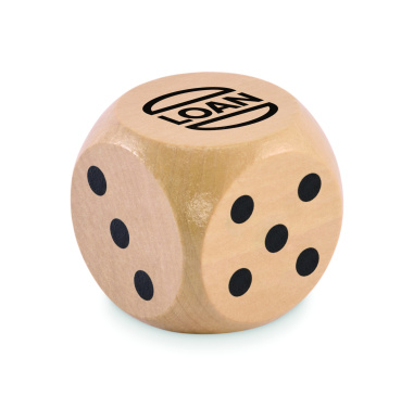 Logotrade promotional item picture of: Schima wooden dice 5cm dia