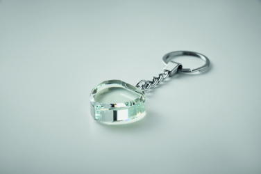 Logo trade promotional merchandise image of: Glass heart award key ring